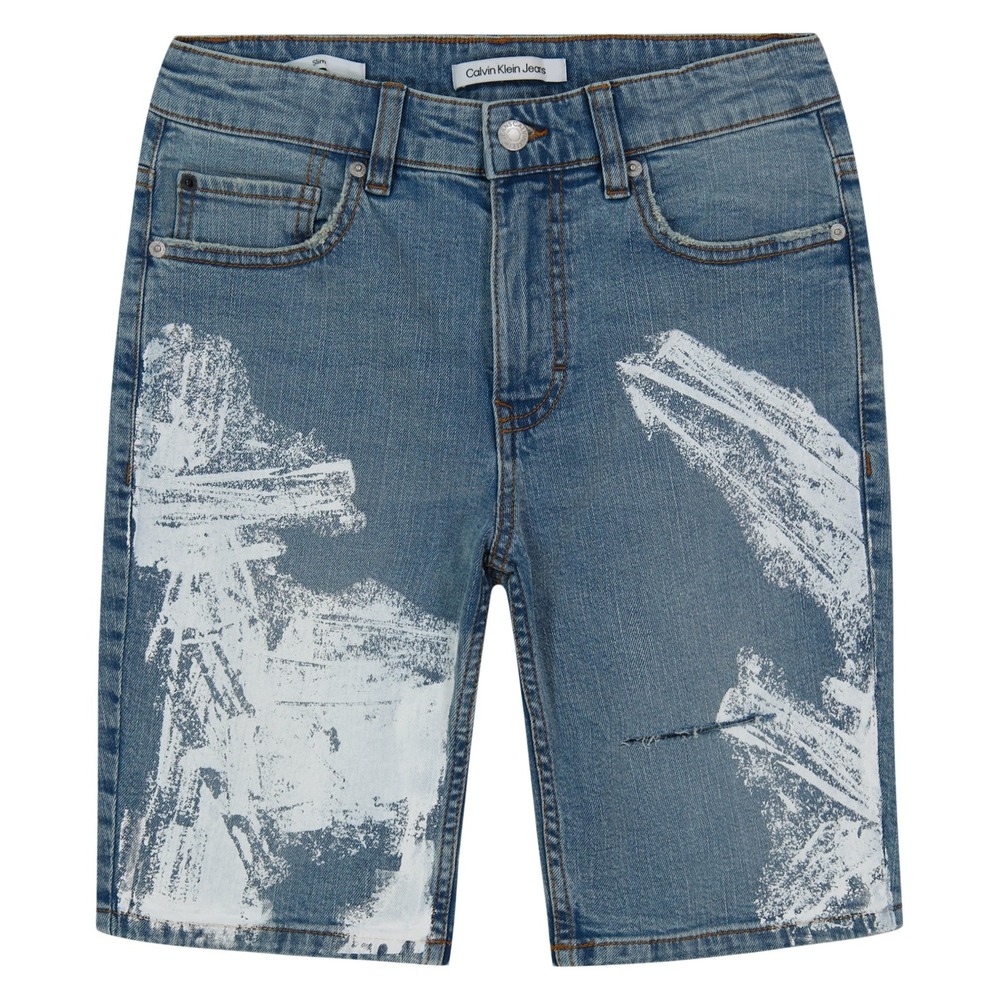 Calvin Klein Big Boys Scribble Denim Shorts Size 14